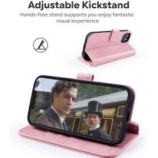 iphone 14 leather wallet case stand