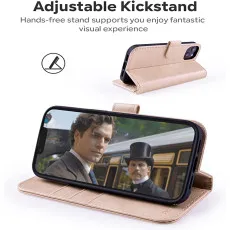 iphone 14 leather wallet case stand