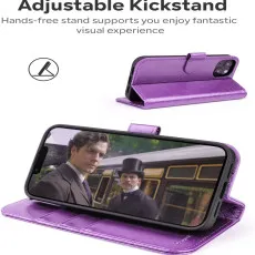 iphone 14 leather wallet case stand