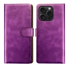 iPhone 16 Leather Wallet Case For All Models with RFID Blocking Card Holder and Folio Flip Kickstand