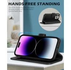 iphone 14 pro leather wallet case stand