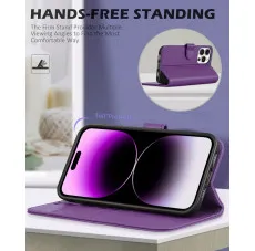 iphone 14 pro leather wallet case stand