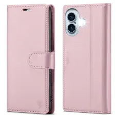 iPhone 16 Plus Leather Wallet Case in Pink