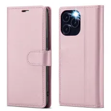 iPhone 16 Pro Leather Wallet Case in Pink
