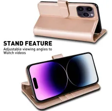 iphone 14 pro leather wallet case stand