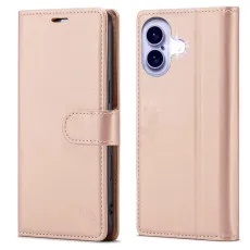 iPhone 16 Plus Leather Wallet Case in Rose Color