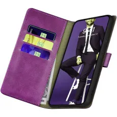 iPhone 16 Pro Max Leather Wallet Case in Purple with beautiful look