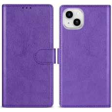 iphone 14 plus leather wallet case purple