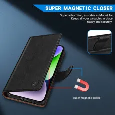 iphone 14 plus leather wallet case magnetic