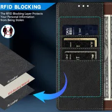 iphone 14 plus leather wallet case rfid