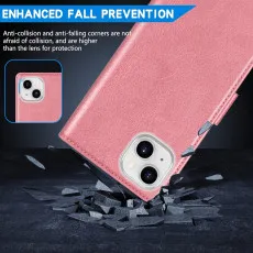 iphone 14 plus leather wallet case shockproof