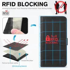 Apple iphone 13 pro max leather wallet case rfid