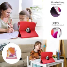 iPad 10th Gen 10.9-Inch 360 Rotating Leather Case in Red with adjustable stand