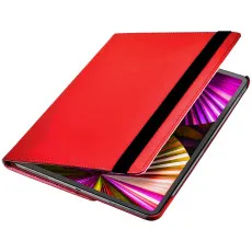 iPad 10th Gen 10.9-Inch 360 Rotating Leather Case in Red with megnatic close