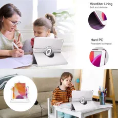 iPad 10th Gen 10.9-Inch 360 Rotating Leather Case in White with adjustable stand