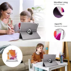iPad 10th Gen 10.9-Inch 360 Rotating Leather Case in Grey with adjustabkle stand