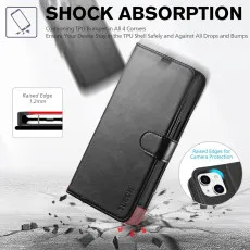 Apple iphone 13 leather wallet case shockproof