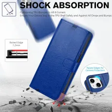 Apple iphone 13 leather wallet case shockproof