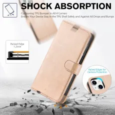 Apple iphone 13 leather wallet case shockproof