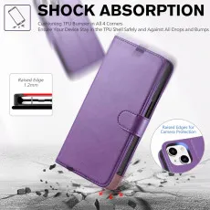 Apple iphone 13 leather wallet case shockproof