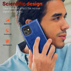 iPhone 12 leather flip wallet case in Blue beautiful design