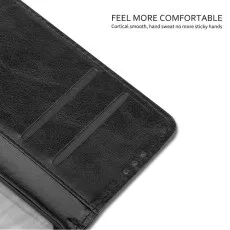 iPhone 12 Pro leather flip wallet case in Black with 2 card slots