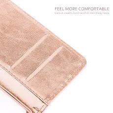 iPhone 12 Pro max leather flip wallet case in Rose with card slots