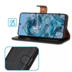 Luxury leather wallet case for Pixel 8 Pro