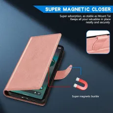Google Pixel 6A Leather Wallet Case in RoseWith Magnetic closer