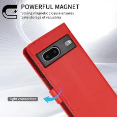 Google Pixel 7 leather wallet case Red With Beautiful design