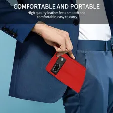 Google Pixel 7 leather wallet case Red comfortable design