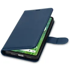 Google Pixel 7 leather wallet case Blue With magnetic closure