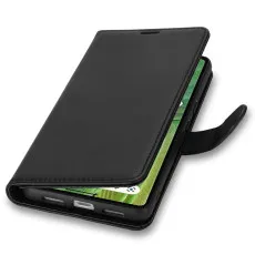 Google Pixel 7 leather wallet case Black With magnetic closure