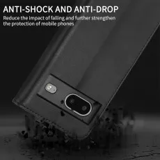 Google Pixel 7 leather wallet case Black With full drop protection