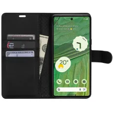 Google Pixel 7 leather wallet case Black With card slots