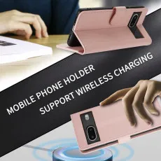 Google Pixel 7 leather wallet case Rose With kickstand