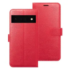 Google pixel 6 pro Leather Wallet Case red