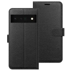 Google pixel 6 pro Leather Wallet Case black