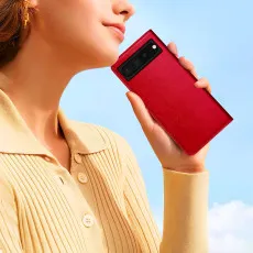 Google Pixel 7 Pro leather wallet case in Red beautiful design