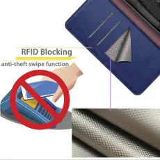 Google Pixel 7 Pro leather wallet case in Blue Strong pockets