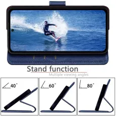 Google Pixel 7 Pro leather wallet case in Blue with kickstand