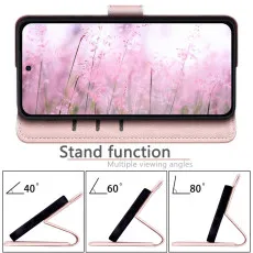 Google Pixel 7 Pro leather wallet case in Rose with kickstand