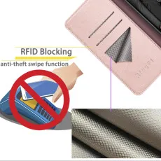 Google Pixel 7 Pro leather wallet case in Rose with strong pockets