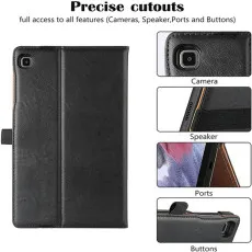 Galaxy Tab A7 Lite 8.7 Leather Case UK 2021 Genuine leather Smart Case for SM-T220/T225 (Black)