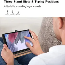 Galaxy Tab A7 Lite 8.7 Leather Case UK 2021 Genuine leather Smart Case for SM-T220/T225 (Black)