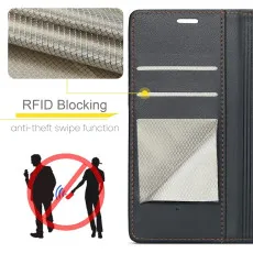 Google Pixel 7A leather wallet case in Black with strong pockets