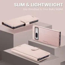 Google Pixel 7A leather wallet case in Rose Beautiful design