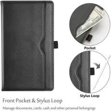 Galaxy Tab A7 Lite 8.7 Leather Case UK 2021 Genuine leather Smart Case for SM-T220/T225 (Black)