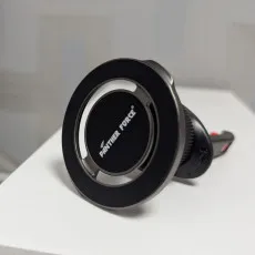 View of the magnetic phone mount securely holding