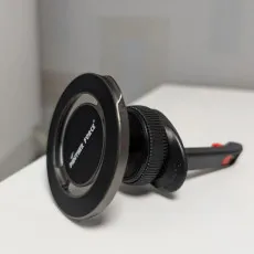 close-up view of the magnetic holder on the air vent.